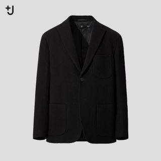 ユニクロ(UNIQLO)の黒 M +jウールブレンドオーバーサイズジャケット(テーラードジャケット)