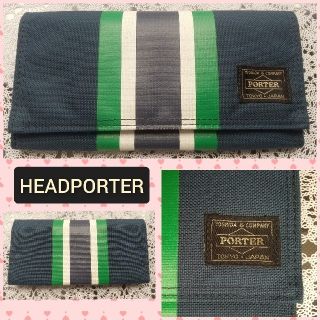 ヘッドポーター(HEADPORTER)の【美品】HEADPORTER 財布 長財布 ネイビー 紺 青(財布)