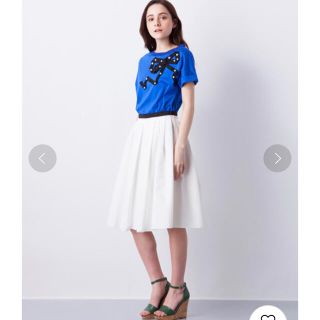 ランバンオンブルー(LANVIN en Bleu)のLANVIN en Bleu リボンパールカットソー(カットソー(半袖/袖なし))