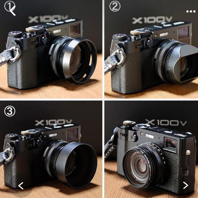 富士フィルム X100V+純正フィルター純正レンズフード+社外 富士フィルム X100V+純正フィルター純正レンズフード+社外
