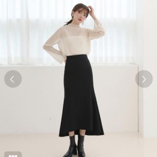 ザラ(ZARA)のby muni:r ハイネック シースルー　ブラウス イエロー　フリル(シャツ/ブラウス(長袖/七分))