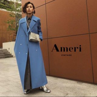 アメリビンテージ　ameri vintage ロングコート　ネイビーレディース