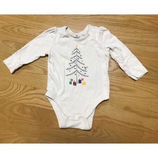 ベビーギャップ(babyGAP)のbaby Gap ロンパース　長袖　ベージュ　クリスマス　size70(ロンパース)