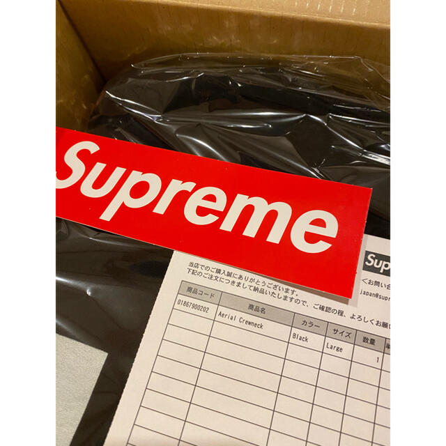 Supreme Aerial Crew neck 黒 L Box logo