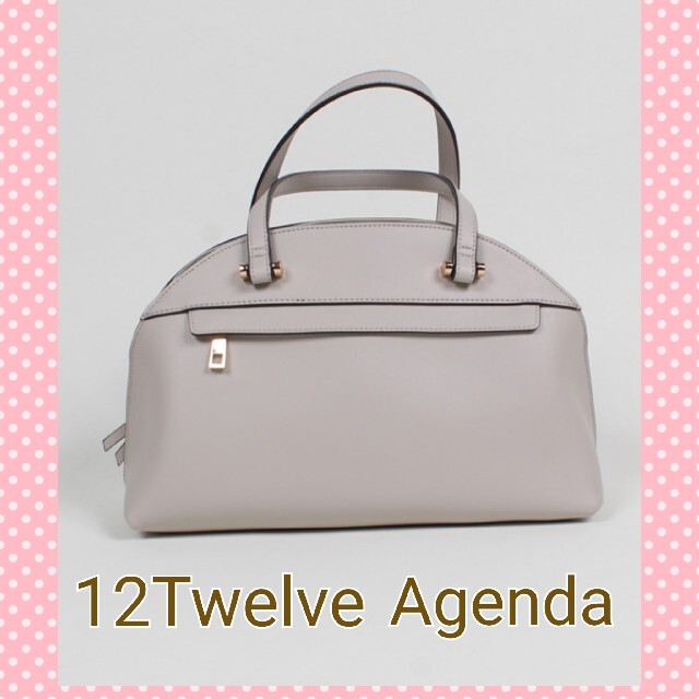 12Twelve Agenda(トゥエルブアジェンダ)の12Twelve Agenda♡丸型ミディボストンバッグ(グレージュ) レディースのバッグ(ショルダーバッグ)の商品写真
