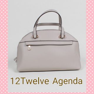 トゥエルブアジェンダ(12Twelve Agenda)の12Twelve Agenda♡丸型ミディボストンバッグ(グレージュ)(ショルダーバッグ)