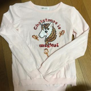 エイチアンドエイチ(H&H)のH&M 女の子　ピンクニット(ニット)