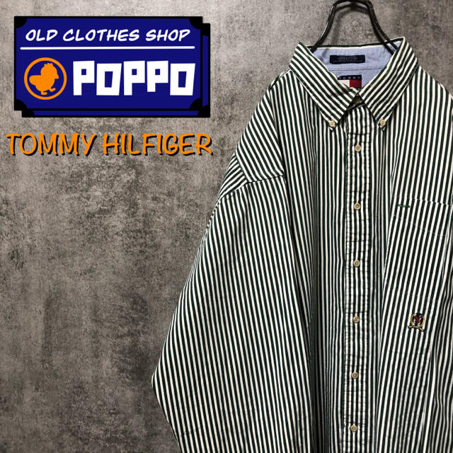 TOMMY HILFIGER(トミーヒルフィガー)の【Riyata様専用】トミーヒルフィガー☆刺繍ロゴビッグロンドンストライプシャツ メンズのトップス(シャツ)の商品写真