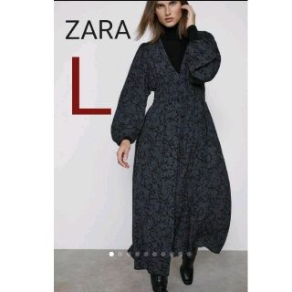 ザラ(ZARA)のYo様専用☆ZARA プリント柄ワンピース L(ロングワンピース/マキシワンピース)