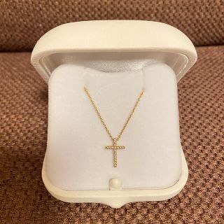 STAR JEWELRY K18ダイヤ クロスネックレス-