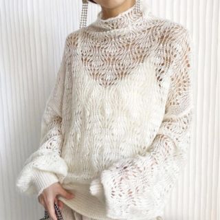 アメリヴィンテージ(Ameri VINTAGE)のAMERI 今期　20AW MOHAIR LACY KNIT(ニット/セーター)