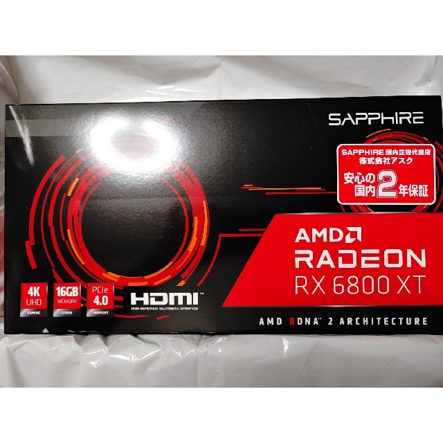 新品 SAPPHIRE Radeon RX 6800XT 16G GDDR6