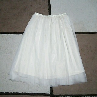 レトロガール(RETRO GIRL)のチュールスカート ホワイト(ひざ丈スカート)