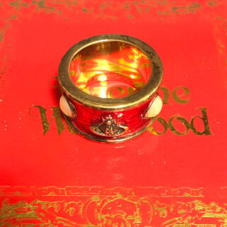 ヴィヴィアンウエストウッド(Vivienne Westwood)の✨ヴィヴィアン✨キングリング 赤 Sサイズ ゴールド(リング(指輪))