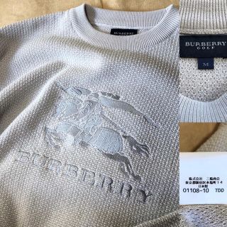 バーバリー(BURBERRY)の美品 BURBERRY GOLF ワッフル ニット M グレー(ニット/セーター)