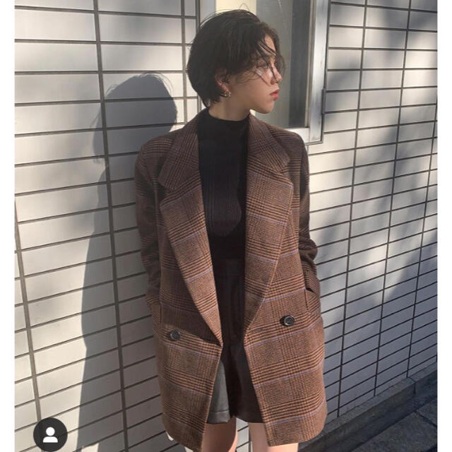 moussy(マウジー)の新作をお安く♡moussy CHECK MIDDLE ジャケット♡茶 レディースのジャケット/アウター(テーラードジャケット)の商品写真