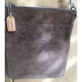 コーチ(COACH)の【値下げ】コーチ　COACH ショルダー　斜めがけ　スウェード ダークブラウン(ショルダーバッグ)