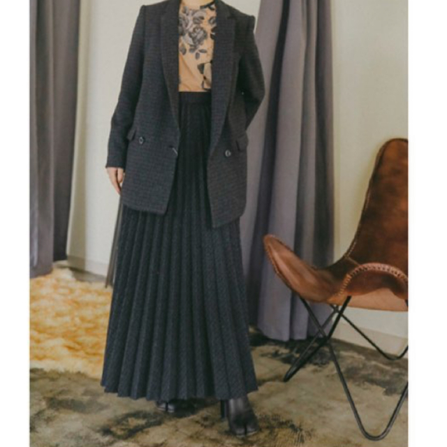 【FUMIE TANAKA】old pleats SKネイビー定価