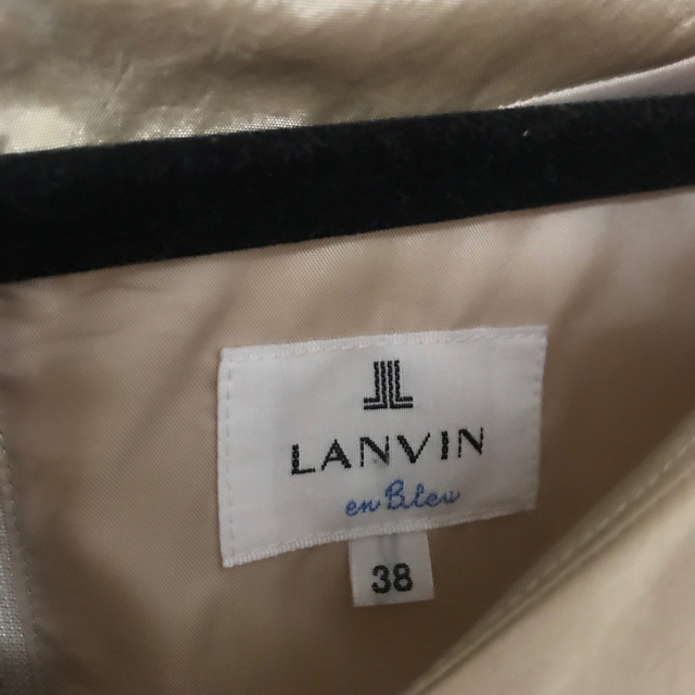 LANVIN en Bleu(ランバンオンブルー)のLANVIN en Blueランバンオンブルー　バイカラーウエストリボンワンピ レディースのワンピース(ひざ丈ワンピース)の商品写真