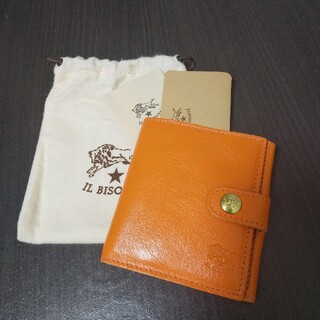 イルビゾンテ(IL BISONTE)の新品 イルビゾンテ 本革 レザー ウォレット 財布 折り財布 オレンジ 橙(折り財布)