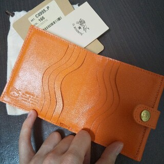 新品 イルビゾンテ 本革 レザー ウォレット 財布 折り財布 オレンジ 橙