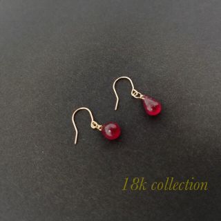 K18 ルビーピアス  ルビー ピアス  18金ピアス 18金 天然石(ピアス)