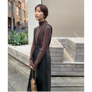 マウジー(moussy)の2wayで使える♡moussy F／LEATHER SUSPENDER スカート(ロングスカート)