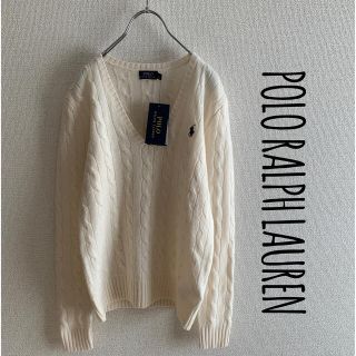 ポロラルフローレン(POLO RALPH LAUREN)のポロラルフローレン ケーブルニット  カシミヤ　ホワイト(ニット/セーター)