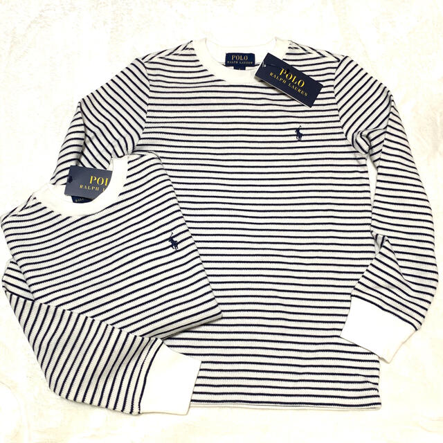 POLO RALPH LAUREN(ポロラルフローレン)の＊ラズベリー様 専用＊6/120 新品 ストライプ ワッフル ロングスリーブ T キッズ/ベビー/マタニティのキッズ服男の子用(90cm~)(Tシャツ/カットソー)の商品写真