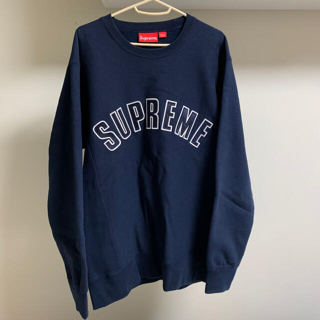 supreme 15aw arc logo crewneck ネイビー L