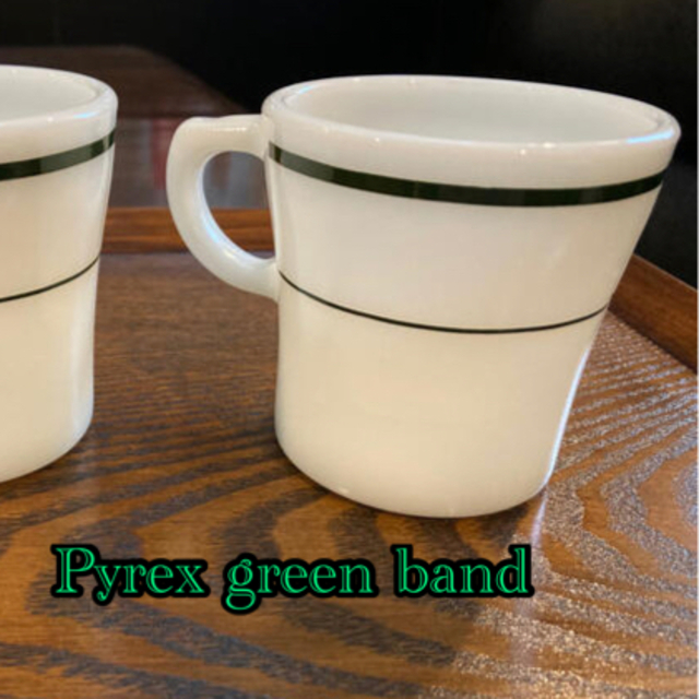 Pyrex(パイレックス)のd_stock様　Pyrex Green Band 2個セット インテリア/住まい/日用品のキッチン/食器(グラス/カップ)の商品写真