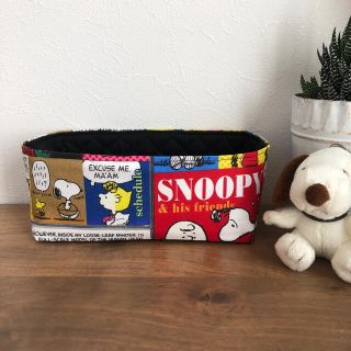 スヌーピー(SNOOPY)の布バスケット　スヌーピー小物入れ　横長SS(雑貨)