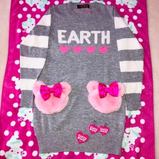 アースマジック(EARTHMAGIC)の130㎝♡くまポケニットワンピース&アクセサリー(Tシャツ/カットソー)