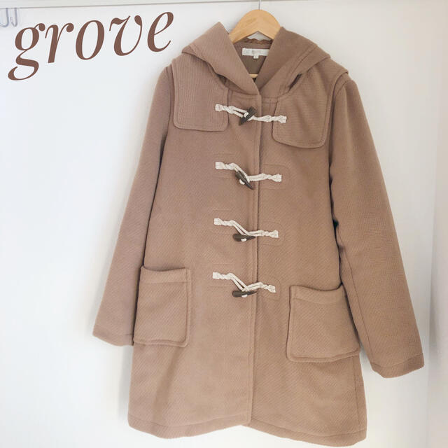 grove(グローブ)のgrove グローブ ダッフルコート キャメルカラー レディースのジャケット/アウター(ダッフルコート)の商品写真