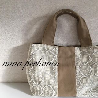 ミナペルホネン(mina perhonen)のお値下げ！1点のみ　ミナペルホネンtambourineトートバック　ハンドメイド(バッグ)