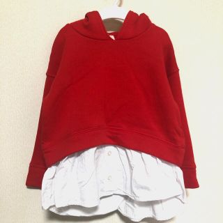 ザラ(ZARA)のZARA ドッキングパーカー　コントラストパーカー(ニット)