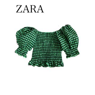 ザラ(ZARA)のZARA ギンガムチェックブラウス　最終値下げ(シャツ/ブラウス(長袖/七分))