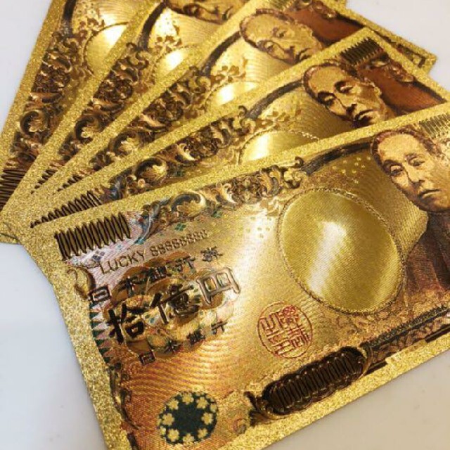 2022 5枚セット✨金運UP✨k24 純金箔拾億円札✨シャネルやヴィトンのお財布に 92％以上節約