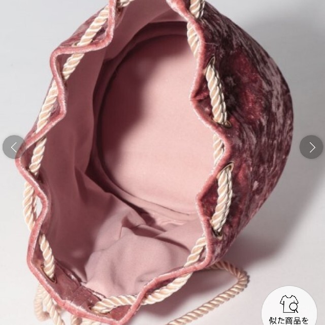 NICE CLAUP(ナイスクラップ)のベロア巾着バッグ レディースのバッグ(トートバッグ)の商品写真