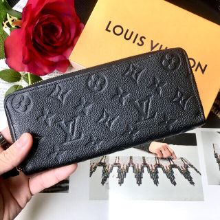 ルイヴィトン(LOUIS VUITTON)の極美品✨ルイヴィトン アンプラント クレマンス 黒 長財布✨(財布)