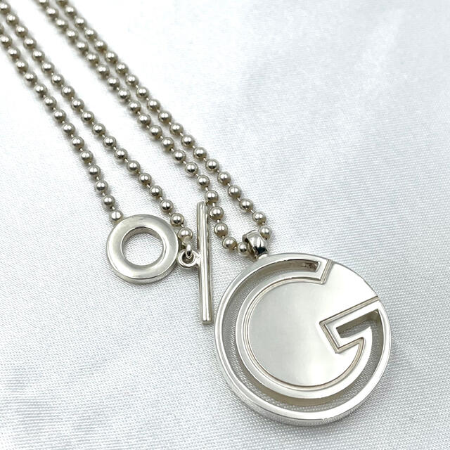 美品☆グッチ Gロゴプレート ネックレス enot.in.ua
