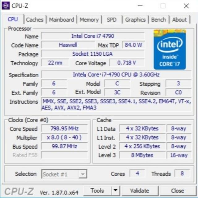 Intel Core i7 4790 3.6GHz TB:4GHzPC/タブレット