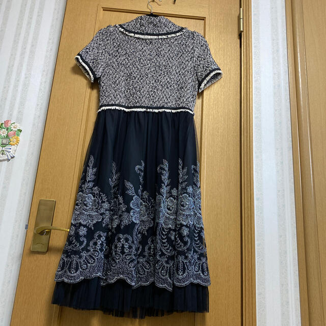 ツイードチュールレースワンピース新品 レディースのフォーマル/ドレス(ミディアムドレス)の商品写真