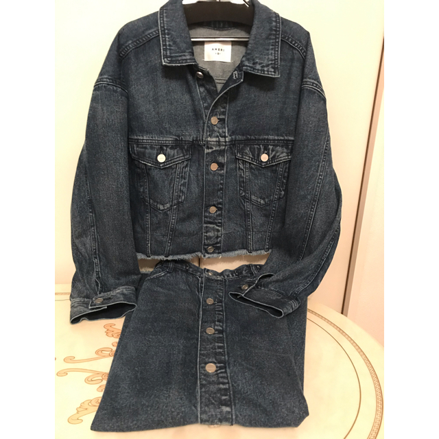 Ameri VINTAGE(アメリヴィンテージ)のAMERI 4WAY DENIM DRESS COAT 最終値下げ レディースのワンピース(ロングワンピース/マキシワンピース)の商品写真