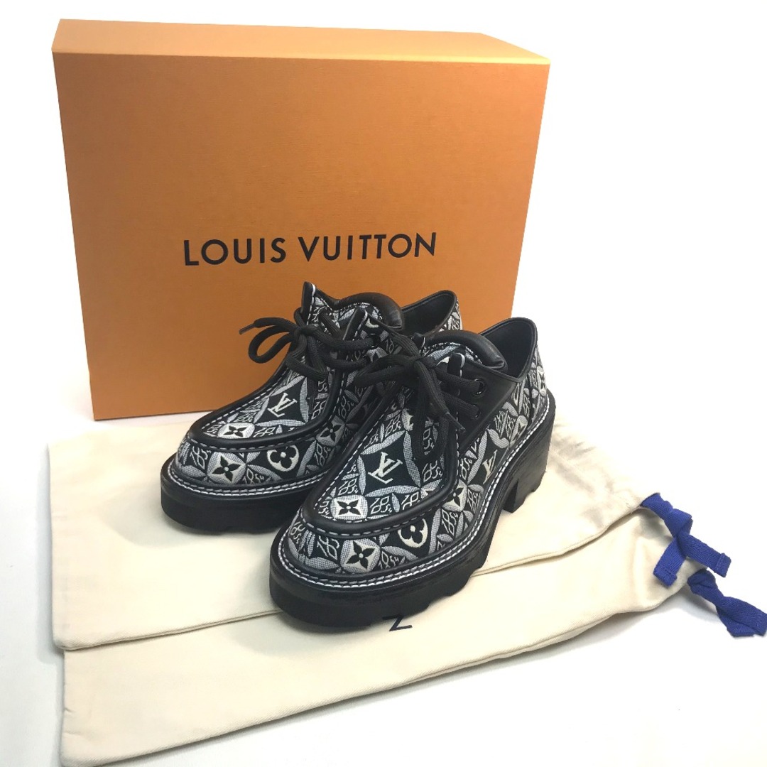 LOUIS VUITTON(ルイヴィトン)のルイヴィトン LOUIS VUITTON チャンキーヒール 1A8D3E LVボブール・ライン ダービー Since 1854 ブーツ ジャガード ブラック 新品 レディースの靴/シューズ(ブーツ)の商品写真
