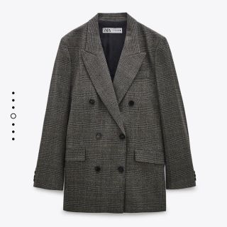 ザラ(ZARA)のZARA / チェック柄オーバーサイズブレザー(ロングコート)