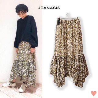 ジーナシス(JEANASIS)の未使用 タグ付き JEANASIS アソートアニマルアシメスカート 19AW(ロングスカート)