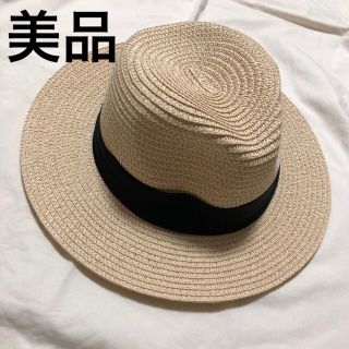 ジーナシス(JEANASIS)のレディース　ハット　帽子　麦わら　ストローハット　中折れハット　美品(麦わら帽子/ストローハット)