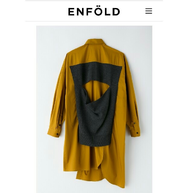 ENFOLD(エンフォルド)の今期新作 ENFOLD エンフォルド ハイゲージWOOL シャツコンビ ニット レディースのトップス(ニット/セーター)の商品写真