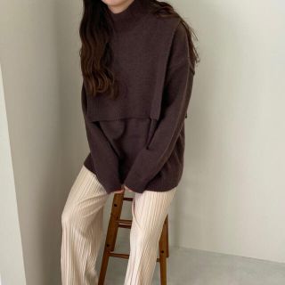 カスタネ(Kastane)の【新品】lawgy 4way knit set Brown(ニット/セーター)